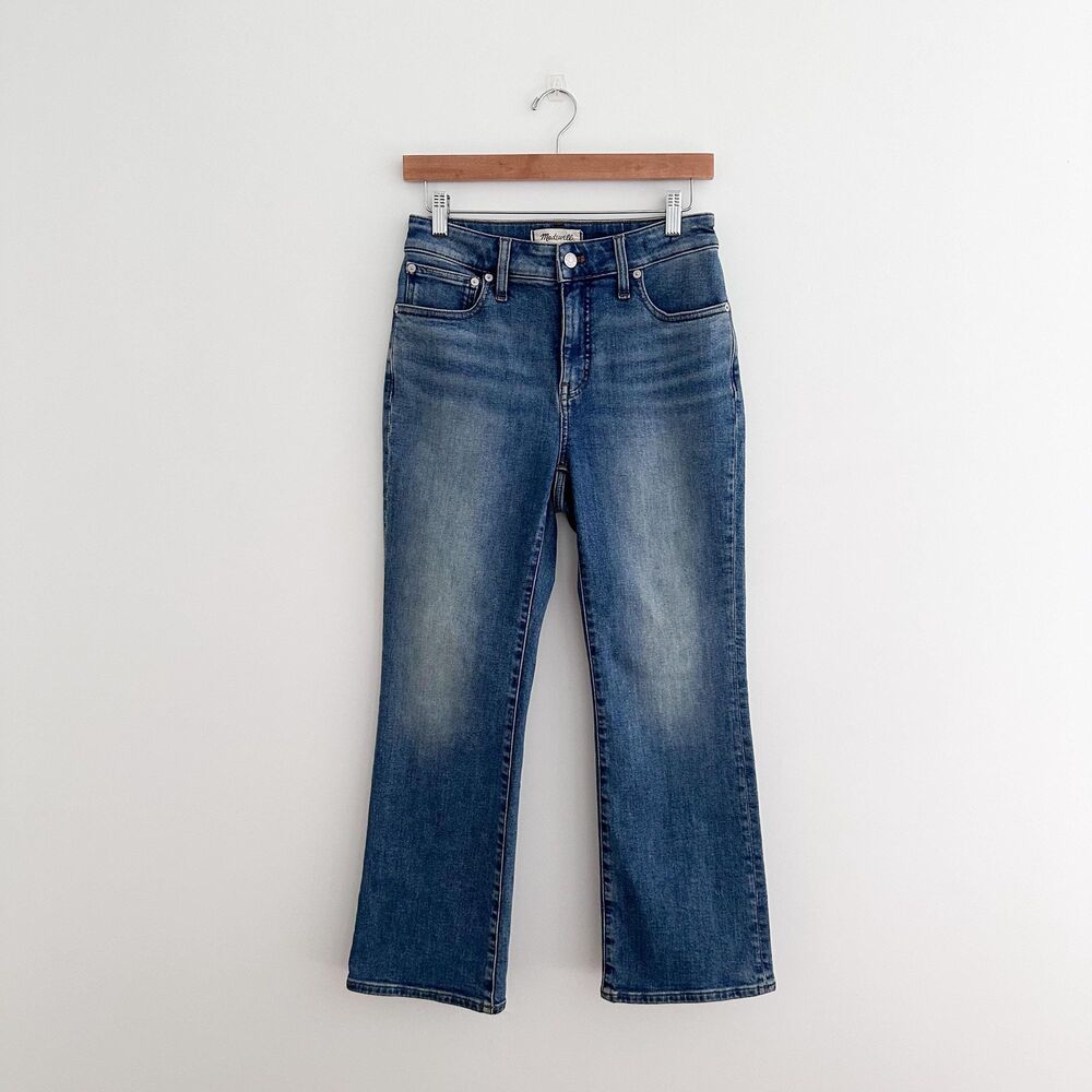 Madewell Curvy Kick Out Crop Jeans Size 27 High Rise Cropped Flare Denim